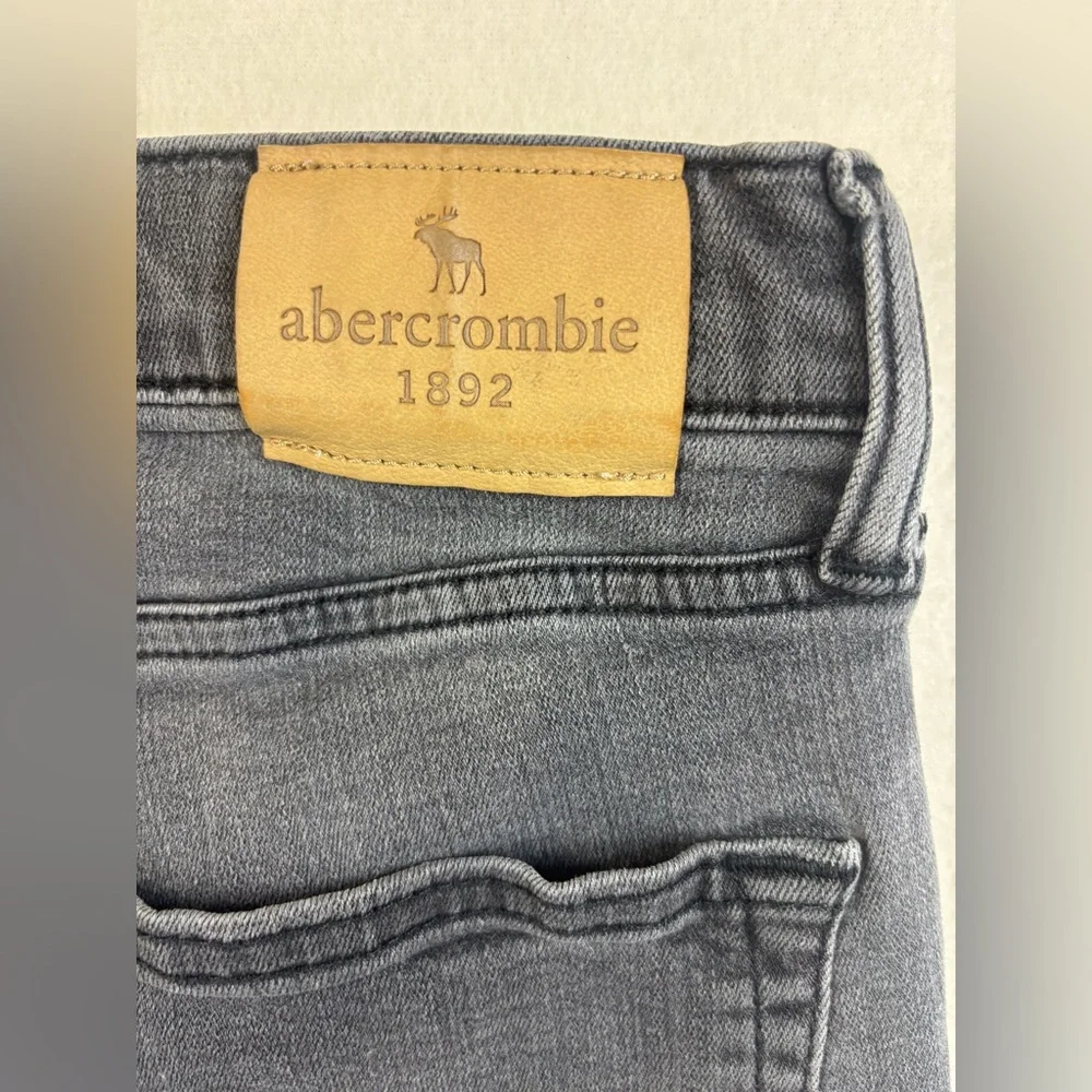 ABERCROMBIE & FITCH KIDS Black Skinny Jeans Cotton‎ Stretch Distressed Dark 16